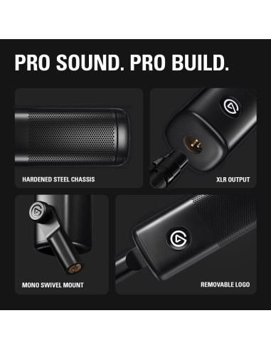 Micrófono XLR Elgato Wave DX, Optimizado para Voz, 0.99 kg