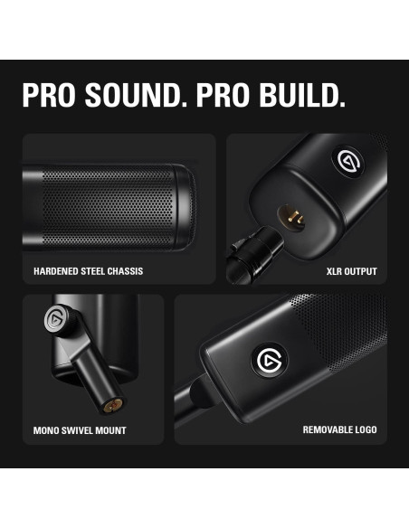 Micrófono XLR Elgato Wave DX, Optimizado para Voz, 0.99 kg