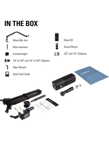Micrófono XLR Elgato Wave DX, Optimizado para Voz, 0.99 kg