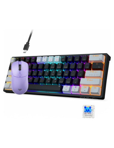 Ratón Inalámbrico AULA SC580X y Teclado Mecánico RGB 60%