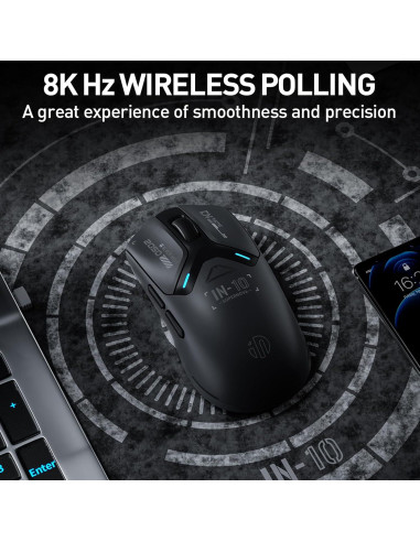 Ratón Gaming Inalámbrico INPHIC IN10P 60g 26000 DPI Tri-Modo
