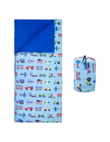 Saco de dormir Wildkin para niños 144.78x76.2 cm - Trenes y aviones