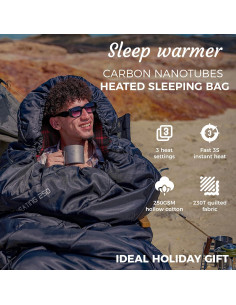 Saco de dormir calefaccionado KingCamp XL impermeable 220x100cm 2