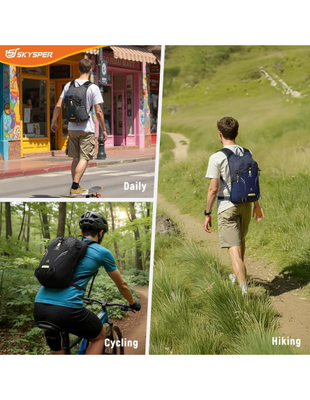 Mochila de Senderismo SKYSPER 15L Unisex Negra Ligera Mochila de Senderismo SKYSPER 15L Unisex Negra Ligera