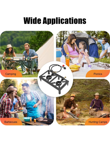 Estufa de Camping DDBESSIC 2 Quemadores Gas Propano 8000W