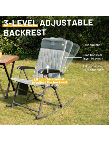 Silla Balancín Plegable Timber Ridge con Respaldo Alto 136 kg