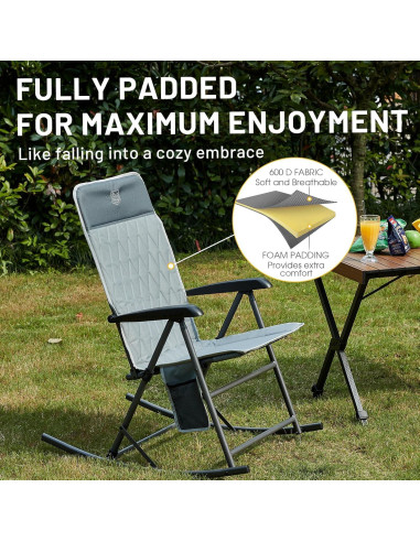 Silla Balancín Plegable Timber Ridge con Respaldo Alto 136 kg