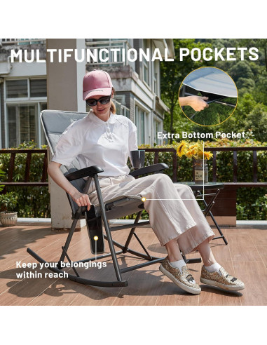 Silla Balancín Plegable Timber Ridge con Respaldo Alto 136 kg