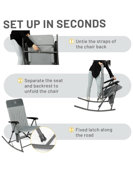 Silla Balancín Plegable Timber Ridge con Respaldo Alto 136 kg Silla Balancín Plegable Timber Ridge con Respaldo Alto 136 kg