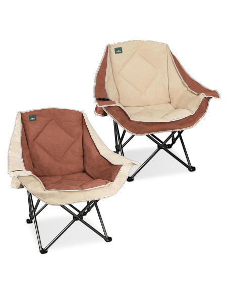Silla de Camping Plegable Northroad 2 Pack 136 kg Moca y Crema