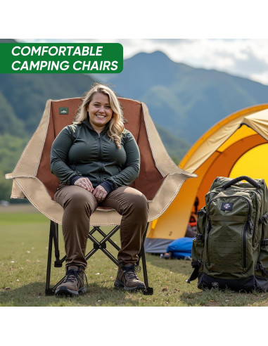 Silla de Camping Plegable Northroad 2 Pack 136 kg Moca y Crema