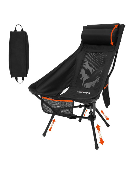 Silla de Camping Plegable NOVSIGHT con Respaldo Alto y Reposacabezas