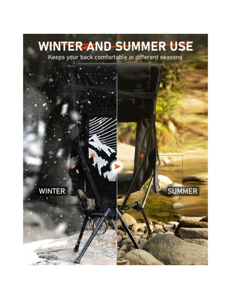 Silla de Camping Plegable NOVSIGHT con Respaldo Alto y Reposacabezas