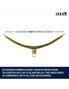Hamaca ENO SingleNest + Sistema de Suspensión Atlas 2.9m 2
