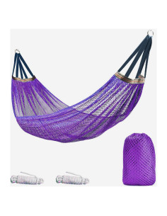 Hamaca Exterior RANIT de Malla Nylon 260x130cm 294kg Púrpura