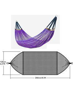 Hamaca Exterior RANIT de Malla Nylon 260x130cm 294kg Púrpura 2