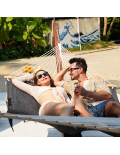 Hamaca Doble Lazy Daze 11 FT Secado Rápido Tela Olefina Negro 2