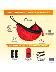 Hamaca de Camping Doble Gold Armour 118x79 cm 226.8 kg 2