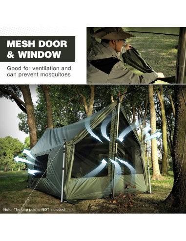 Tienda de Camping REDCAMP 4 Estaciones 3.6x2.0m Verde Militar