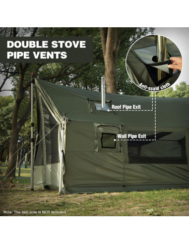 Tienda de Camping REDCAMP 4 Estaciones 3.6x2.0m Verde Militar