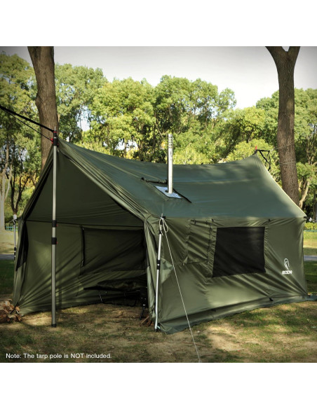 Tienda de Camping REDCAMP 4 Estaciones 3.6x2.0m Verde Militar