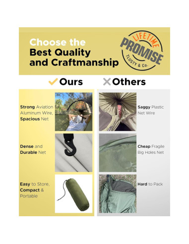 Hamaca de Camping Advokair con Red Anti Mosquitos 270x140cm