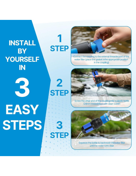 Kit de Acoplamiento Filtro de Agua 28mm Ayzsdnh - 2 Piezas