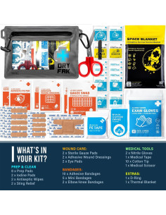 Kit de Primeros Auxilios Impermeable EVERLIT 55 Piezas Gris 2