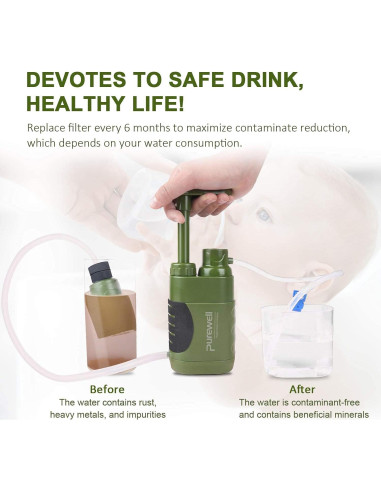 Bomba de Filtro de Agua Purewell 1400 ml/min Portátil