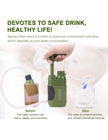 Bomba de Filtro de Agua Purewell 1400 ml/min Portátil