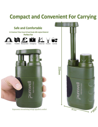 Bomba de Filtro de Agua Purewell 1400 ml/min Portátil