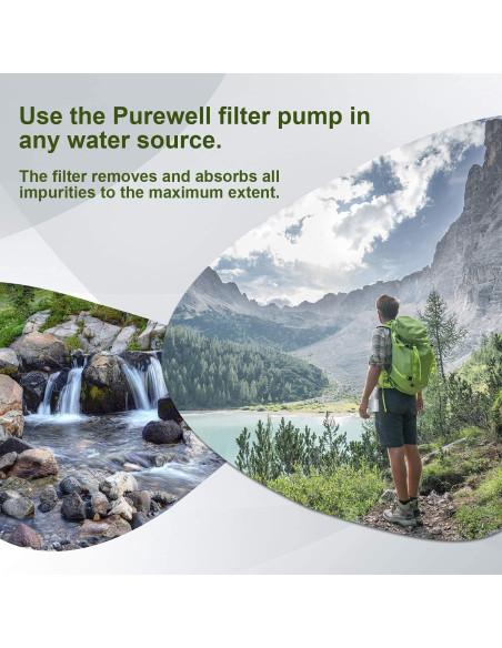 Bomba de Filtro de Agua Purewell 1400 ml/min Portátil