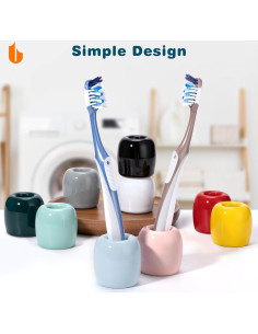 Soporte de Cepillo de Dientes Cerámica Urbanstrive Negro 1 Unidad 2