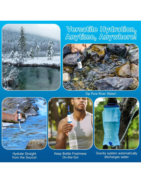 Purificador de Agua Portátil TEMPTIPS 3L Filtración 99.99%