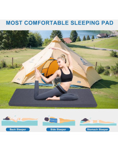 Colchón de Camping FOUXTEL 183x61x7.6 cm Espuma Memoria 2