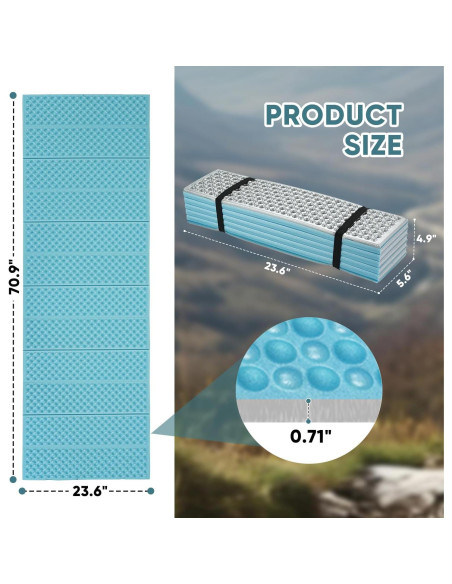 Colchoneta de Espuma Plegable Fitply FY-Camping Pad 180x60cm