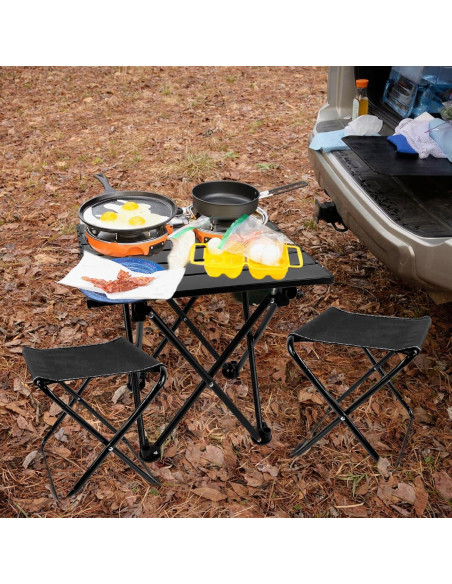 Mesa y Sillas de Camping Plegables Wensdr - Aluminio, 2 Asientos