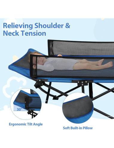 Cama de Viaje Portátil para Niños REDCAMP Azul 2-7 Años