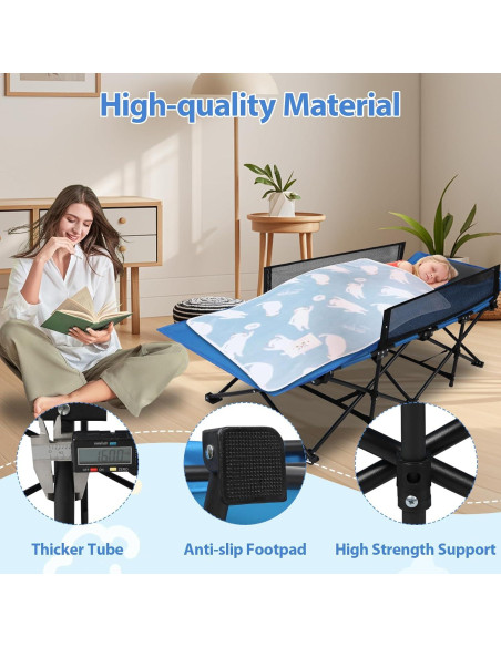 Cama de Viaje Portátil para Niños REDCAMP Azul 2-7 Años