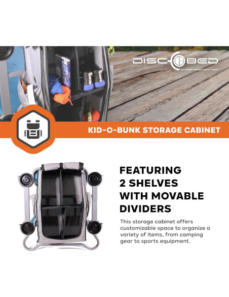 Cabina de Almacenamiento Plegable Disc-O-Bed Kid-O-Bunk Gris