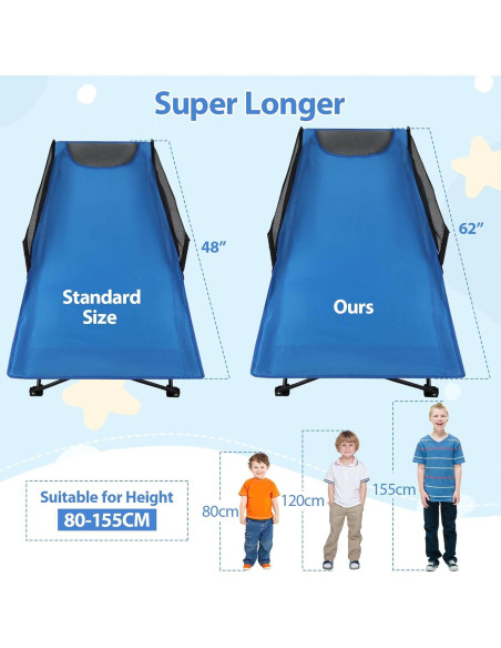 Cama de Viaje Portátil para Niños REDCAMP Azul 2-7 Años