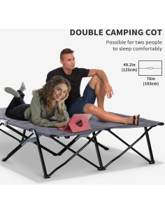 Cama de Camping Plegable Klaczituj para 2 Personas 193x125cm 2