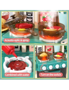 Juego de cocina para niños Aiqi 47 piezas con sonido y luz 2