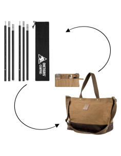 Bolsa de Almacenamiento OneTigris 36L y Postes de Tienda Ajustables