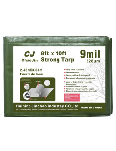 Lona Impermeable 8x10 CHAOJIN Verde Militar 9 Mil Resistente