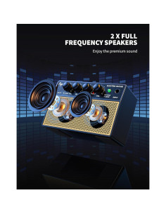 Amplificador de Guitarra Mini 10W Recargable Bluetooth Negro Amarillo 2