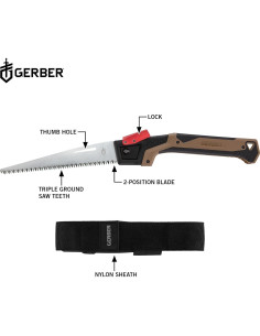 Sierra de Camping Gerber Gear 20.32 cm Plegable Ergonómica 2
