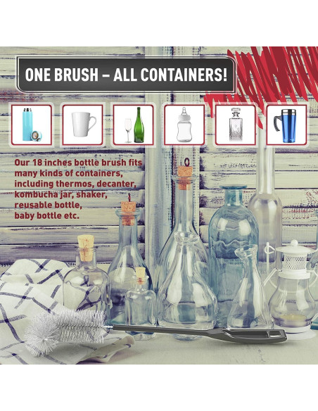 Cepillo Limpiador de Botellas Konex 40.64 cm - Paquete de 3