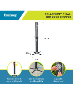 Ducha Solar Bestway FlowClear 34.6L Ajustable Exterior 2