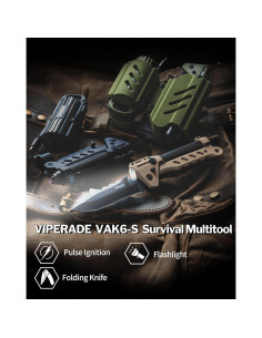 VIPERADE VAK6-S Multitool Supervivencia Cuchillo Linterna LED 2